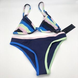 New Tavik Blue Color Block Bikini - Size XS